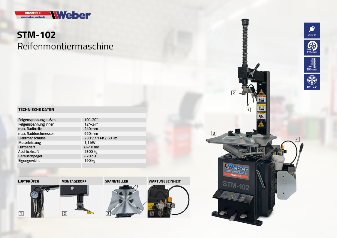 Weber Profi Serie Reifenmontiermaschine STM-102