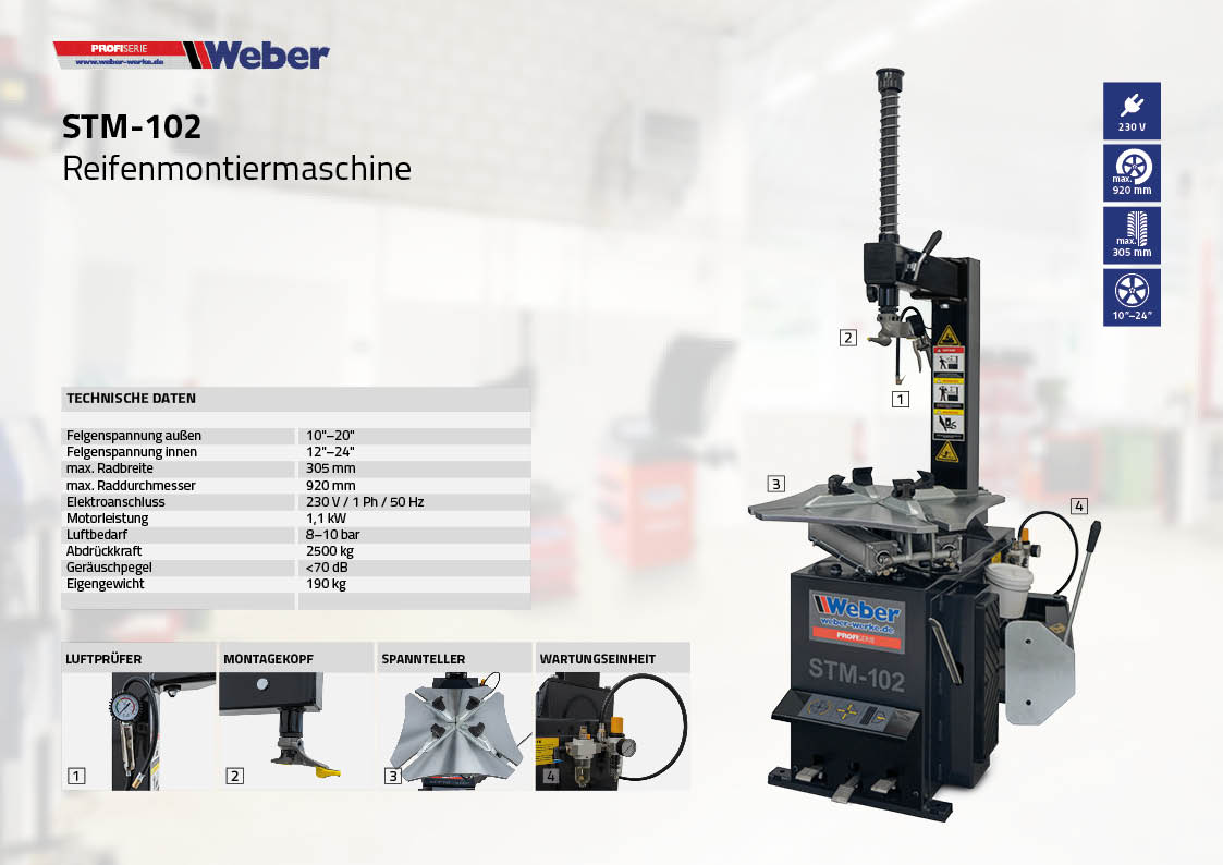 Weber Profi Serie Reifenmontiermaschine STM-102