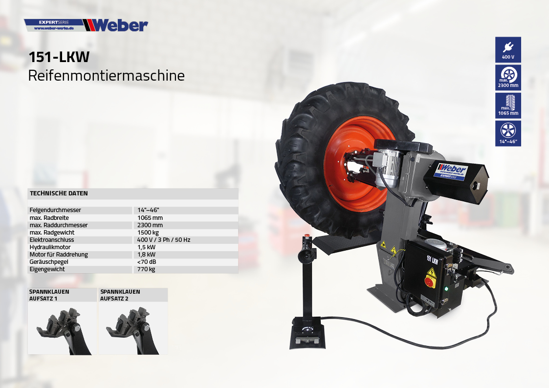 LKW Reifen Montiermaschine Weber Expert Serie 151-LKW