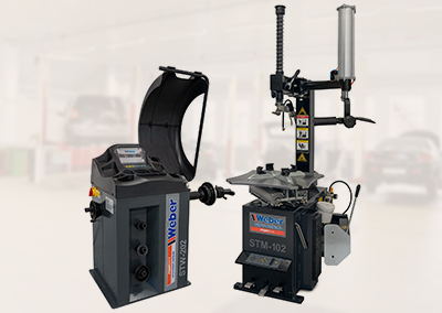 PKW Reifenmontiermaschine STM-102 und Radwuchtmaschine STW-202 inkl. Hilfsmontagearm rechts
