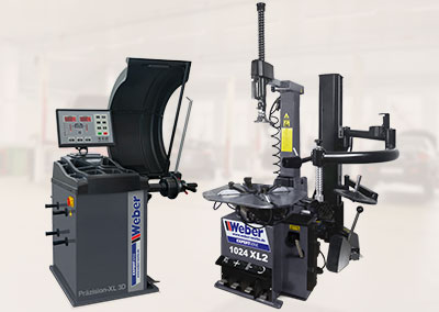 PKW Reifenmontiermaschine 1024-XL-2HP und Radwuchtmaschine Präzision-XL 3D