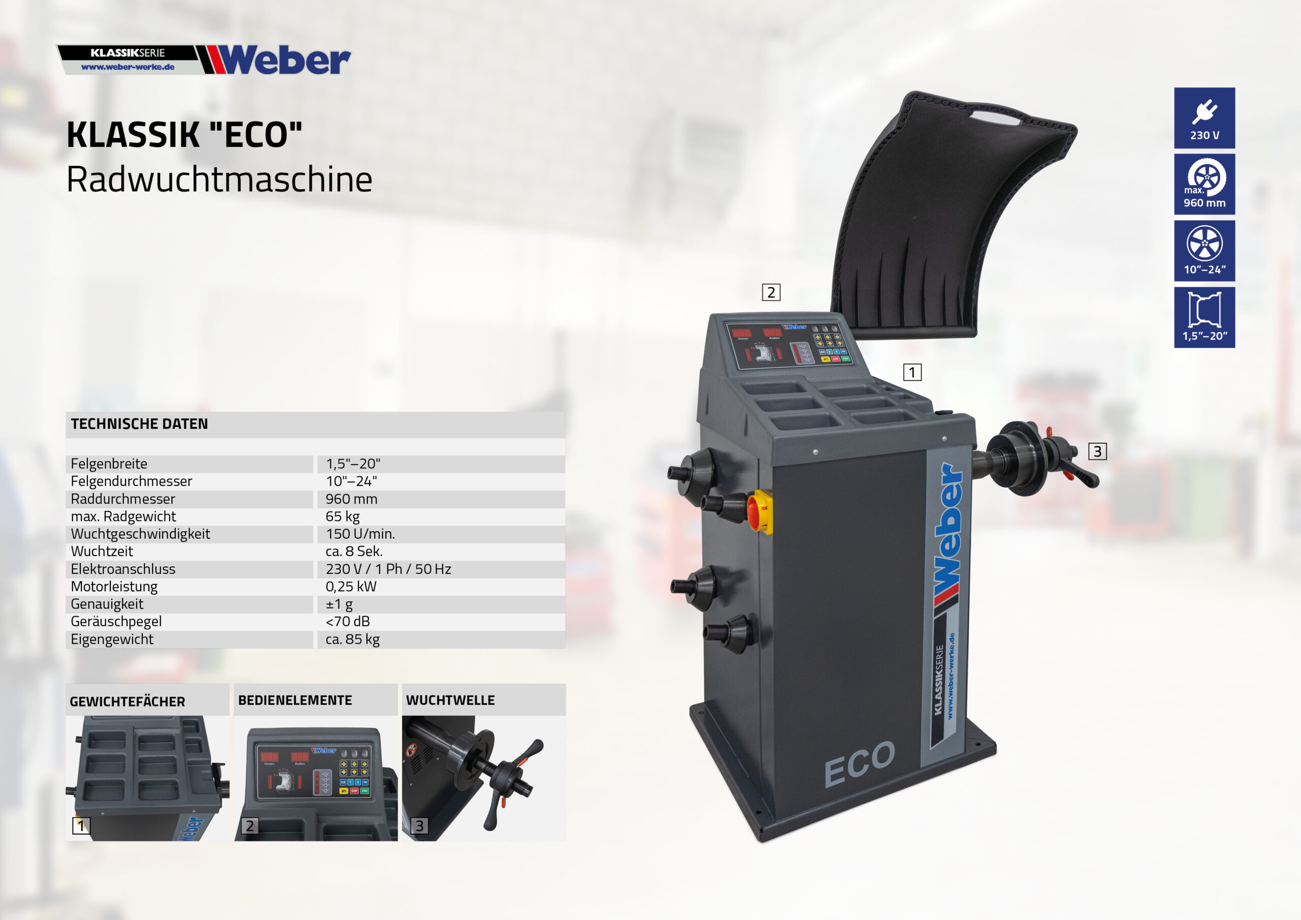 td_Klassik_Serie_ECO_150088 PKW Radwuchtmaschine Weber Klassik Serie "ECO"