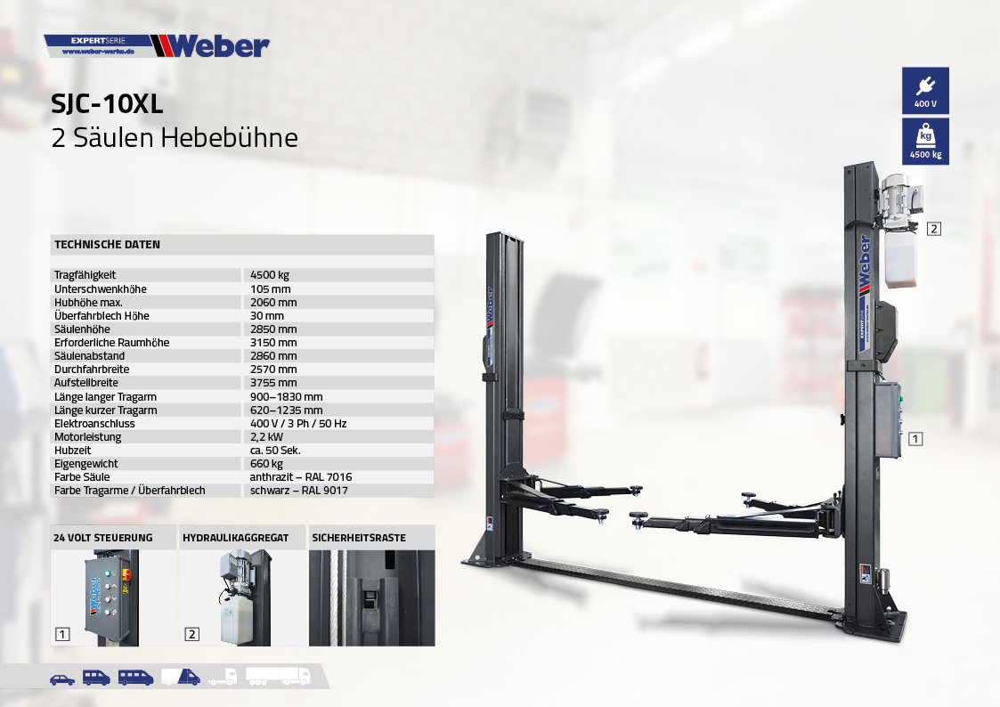 2 Säulen Hebebühne Weber Expert Serie SJC-10XL